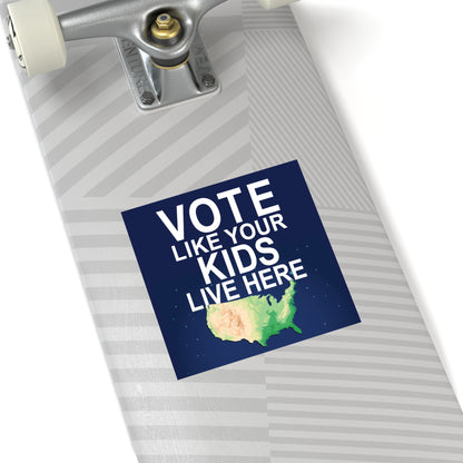 Vote Like Your Kids Live Here Map Sticker; Indoor\Outdoor