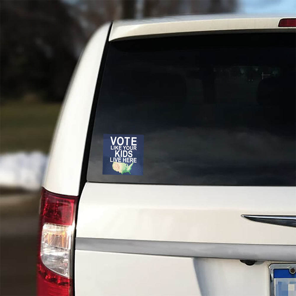Vote Like Your Kids Live Here Map Sticker; Indoor\Outdoor