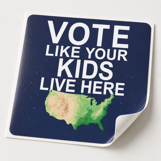 Vote Like Your Kids Live Here Map Sticker; Indoor\Outdoor